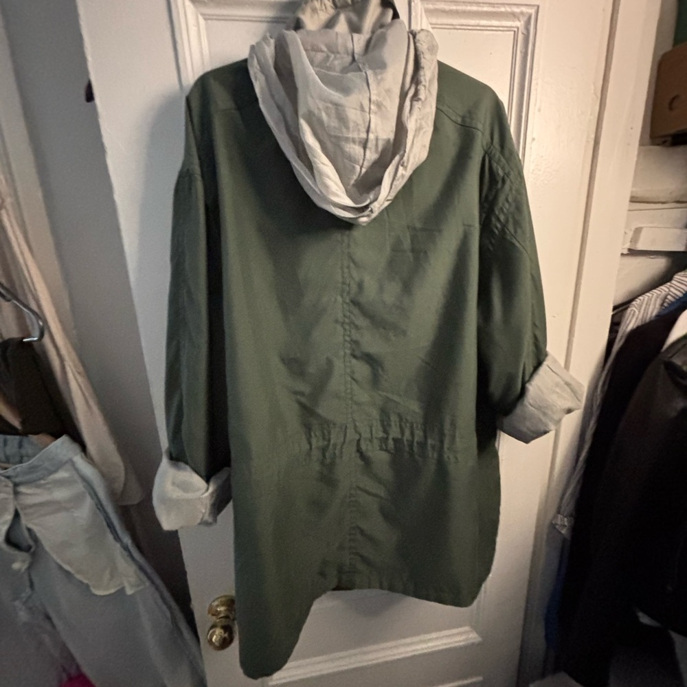 Olive Green 90s Utility Field Jacket, style oversized - Picture 5 of 6